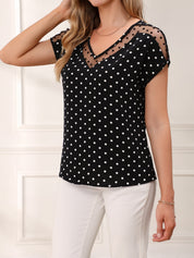 Freya Callahan | Polka Dot Mesh Blouse For Women
