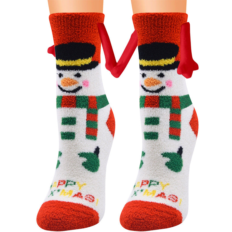 Ember | Red Santa Magnetic Christmas Socks Unisex & Couples