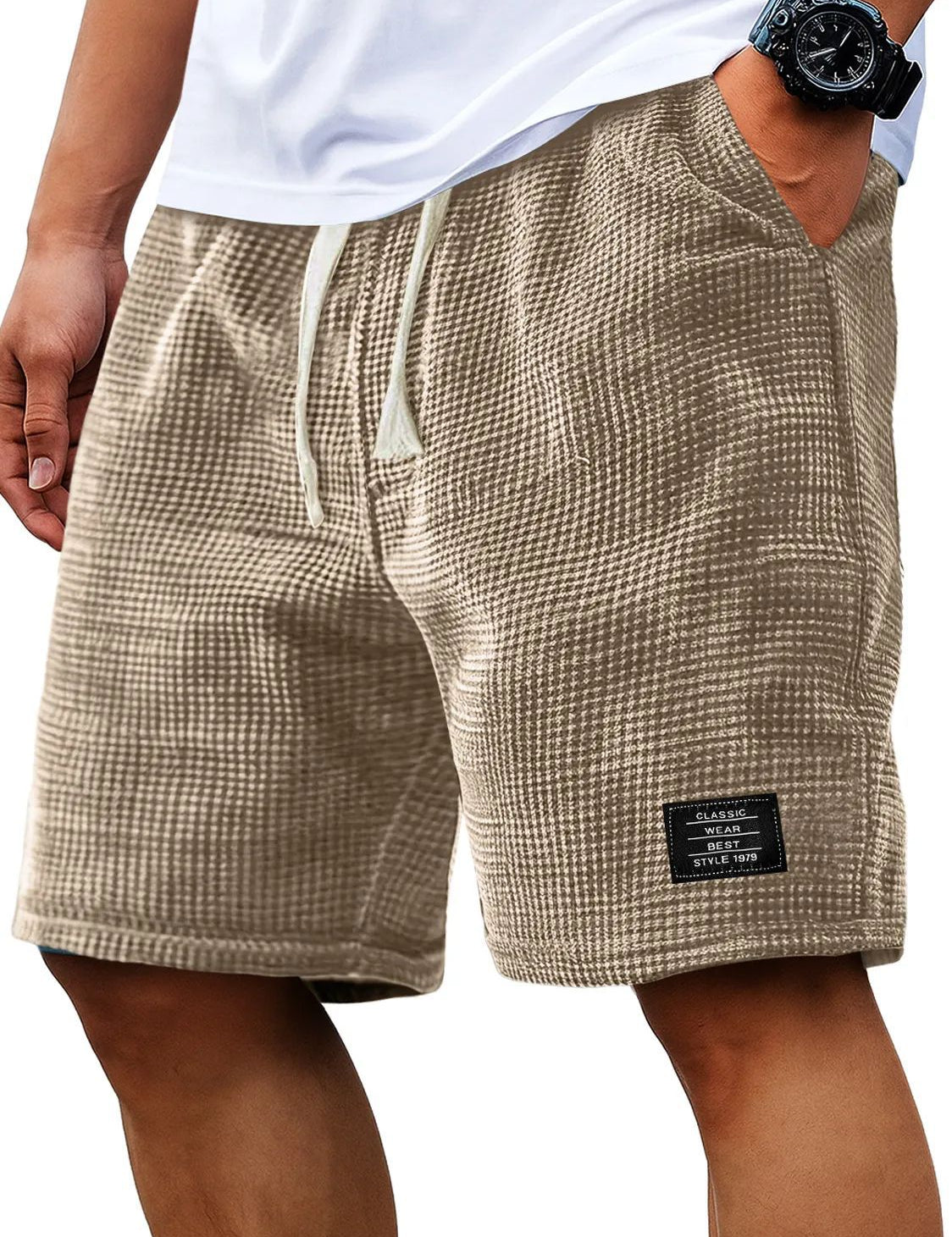 Corey Whitworth | Waffle-Knit Casual Shorts For Men
