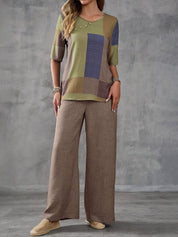 Piper Fenwick | Patchwork Colour Block Two-Piece Set For Women