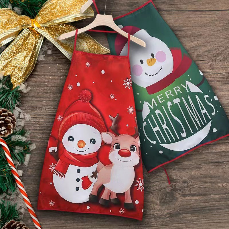 Frosty Feast | Red Snowman Christmas Apron Unisex