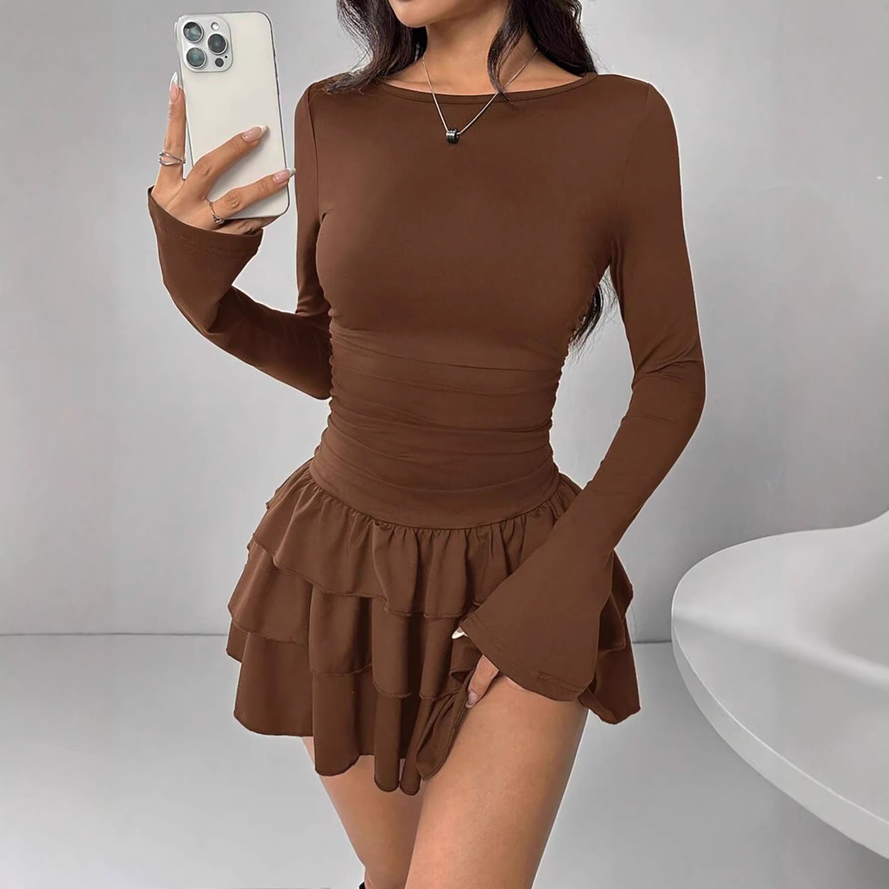 Jade King | Ruffle Hem Sheath Mini Dress For Women