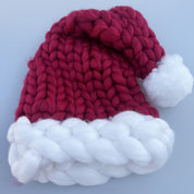 Ruby Frost | Red Chunky Knit Christmas Santa Hat Unisex