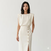 Isabella Moreau | Elegant Split Midi Dress For Women