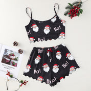 Sugar Plum | Green Gingerbread Print Christmas Pyjamas For Women