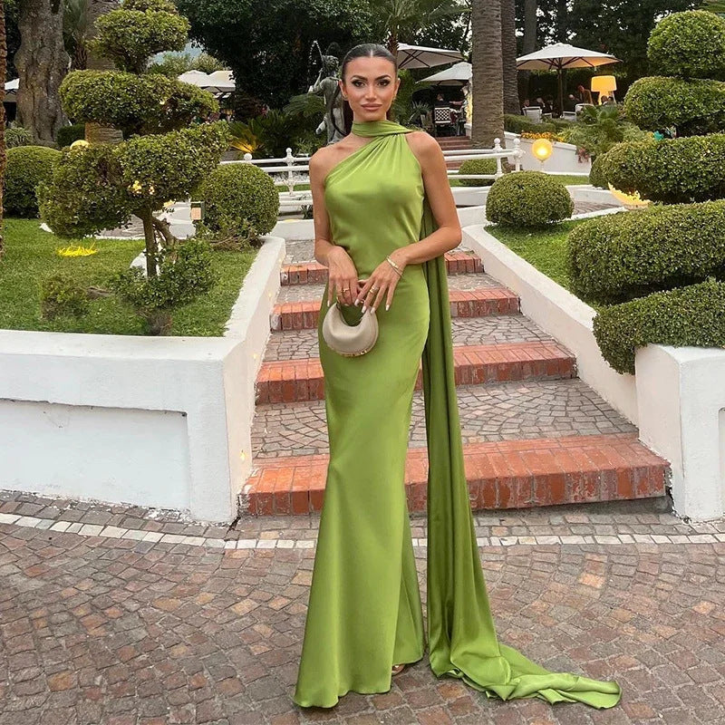 Georgia Mitchell | Satin Halter Maxi Dress For Women