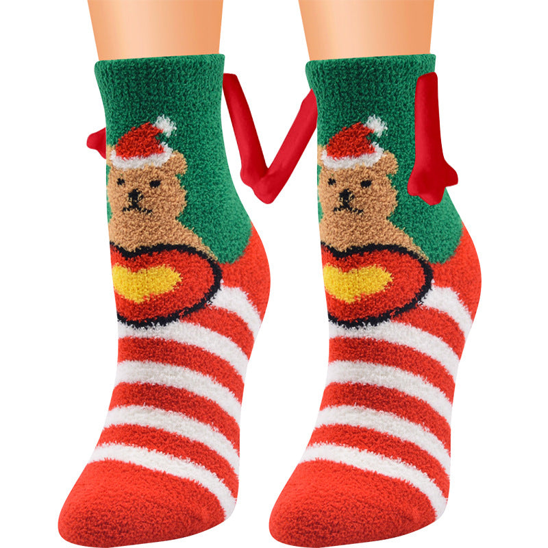 Ember | Red Santa Magnetic Christmas Socks Unisex & Couples