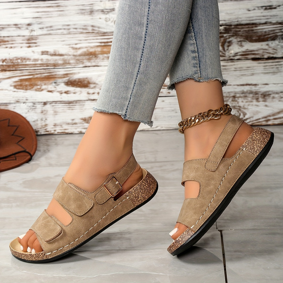 Olivia Sheldon | Adjustable Strap Comfort Sandals For Women
