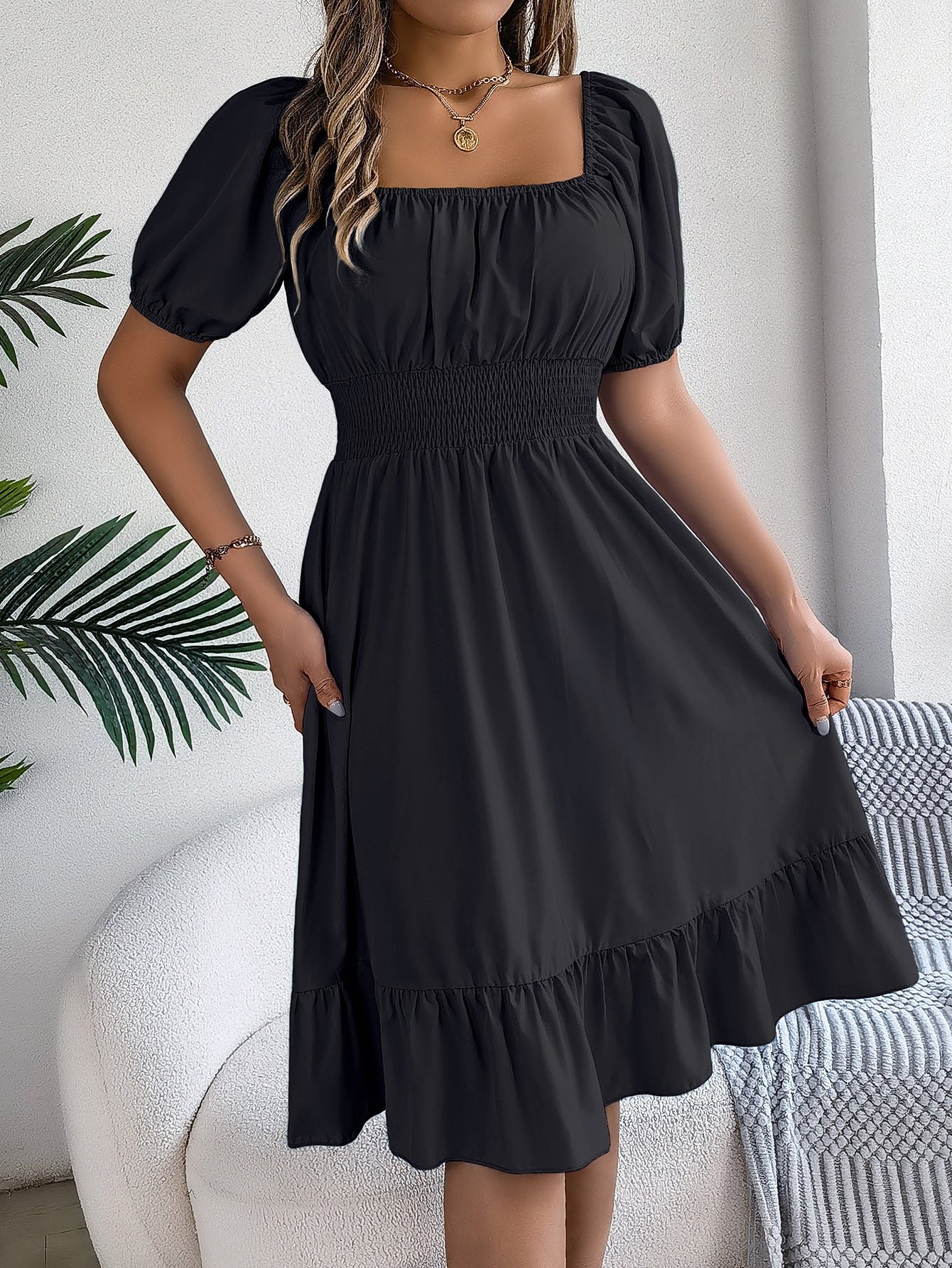Freya Bennett | Ruffled A-Line Midi Dress For Women