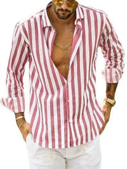 Remo Fenbridge | Striped Stretch Long Sleeve Shirt For Men