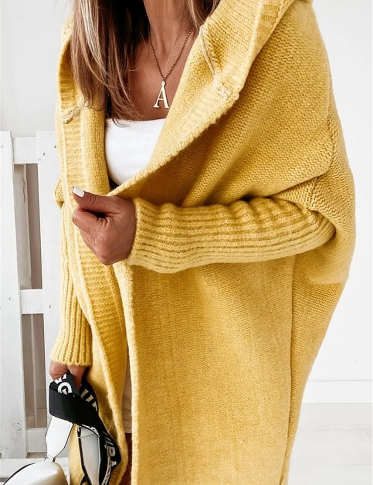Elise Thornton | Oversized Hooded Knit Cardigan For Women