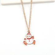 Yule Star | Gold Santa Snowman Elk Christmas Necklace For Women