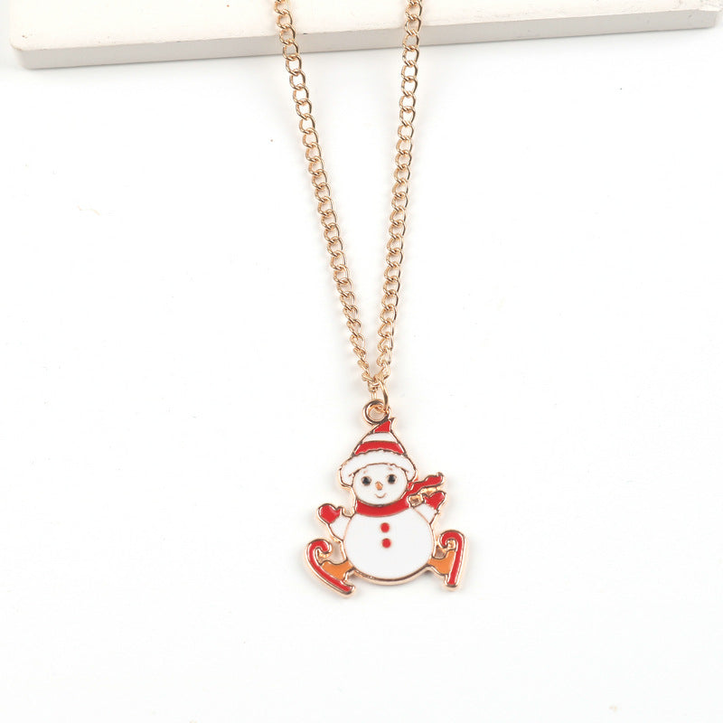 Yule Star | Gold Santa Snowman Elk Christmas Necklace For Women
