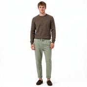 Gianni Brookmore | Sage Linen-Look Drawstring Trousers For Men