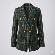 Camille Dubois | Tweed Check Blazer Jacket For Women