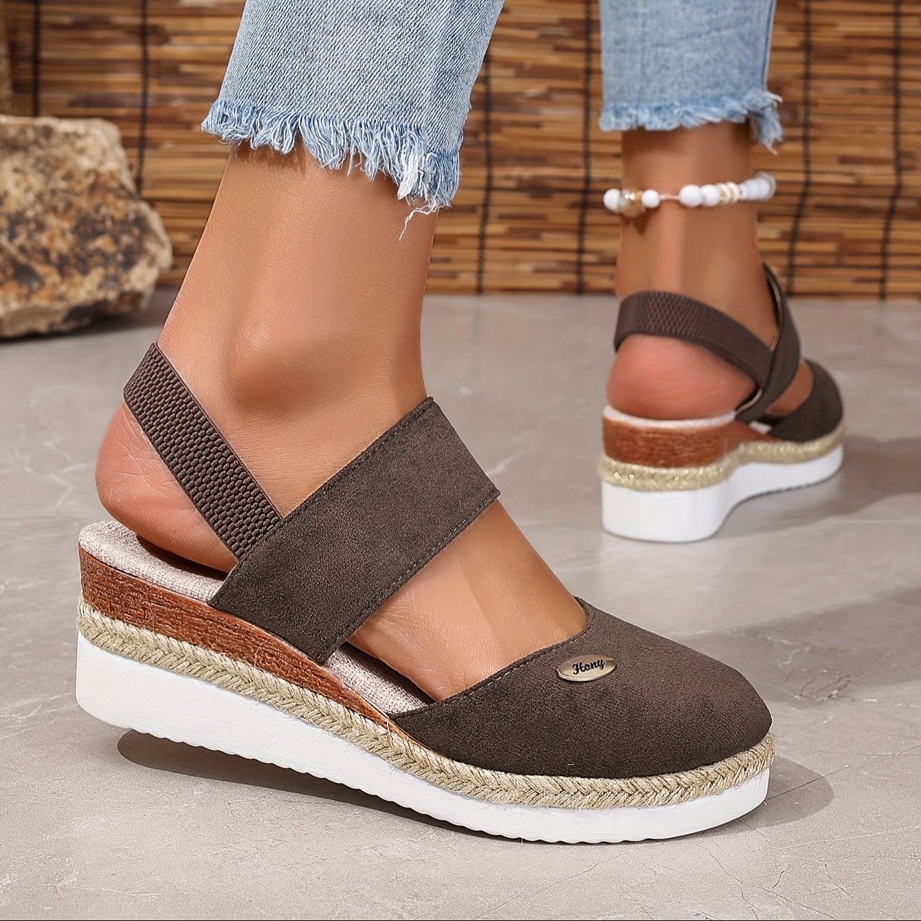 Harper Delaney | Braided Platform Wedge Sandals For Women