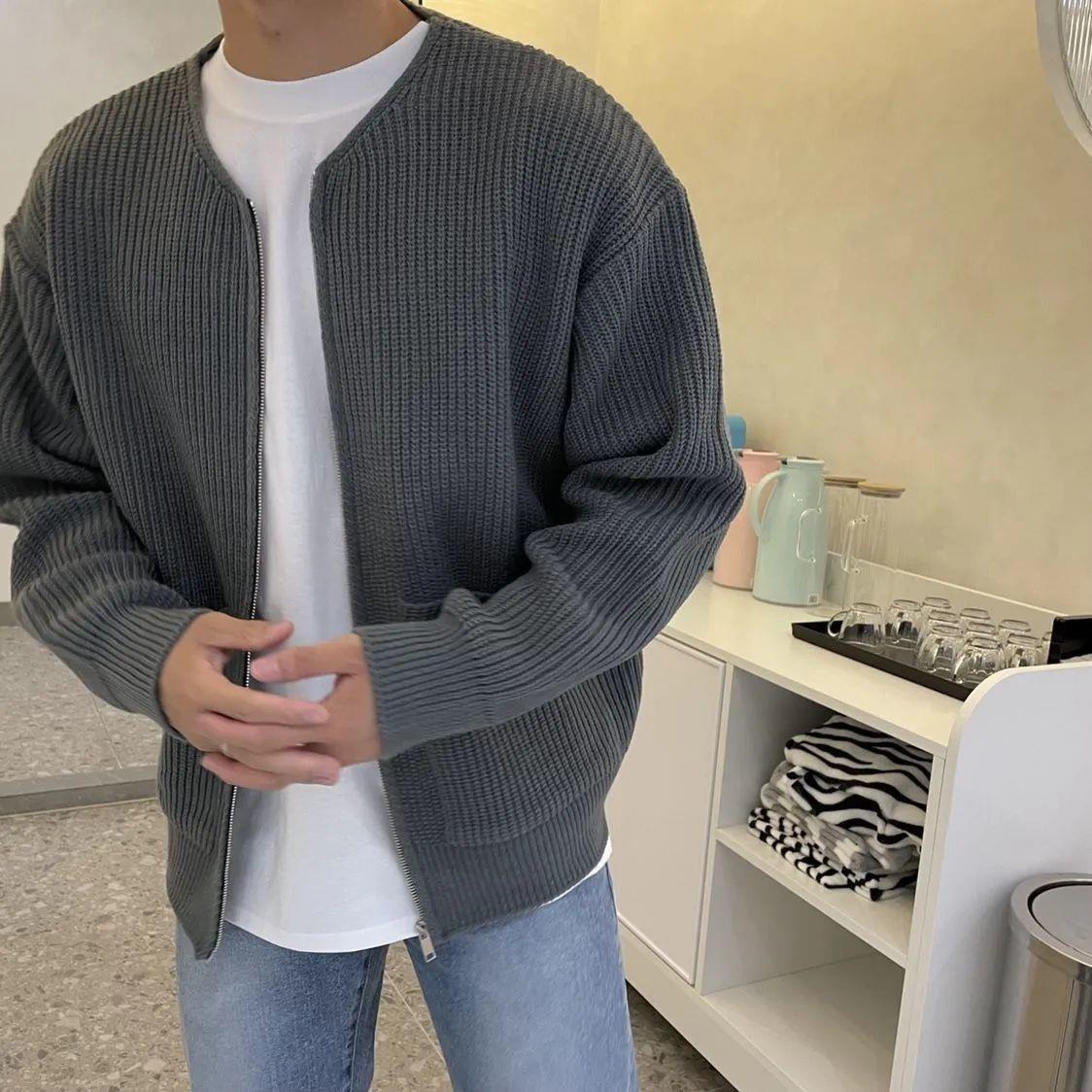 Adrian Bellucci | Minimal Knit Zip Cardigan For Men