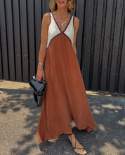 Rosalind Hawke | Maxi Dress With Colorblock V-Neck For Women