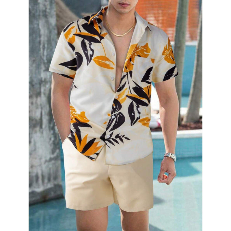 Dylan Foley | Tropical Print Shirt And Shorts Set For Men