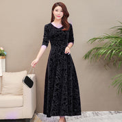 Elise Campbell | Embossed Velvet Midi Dress For Women