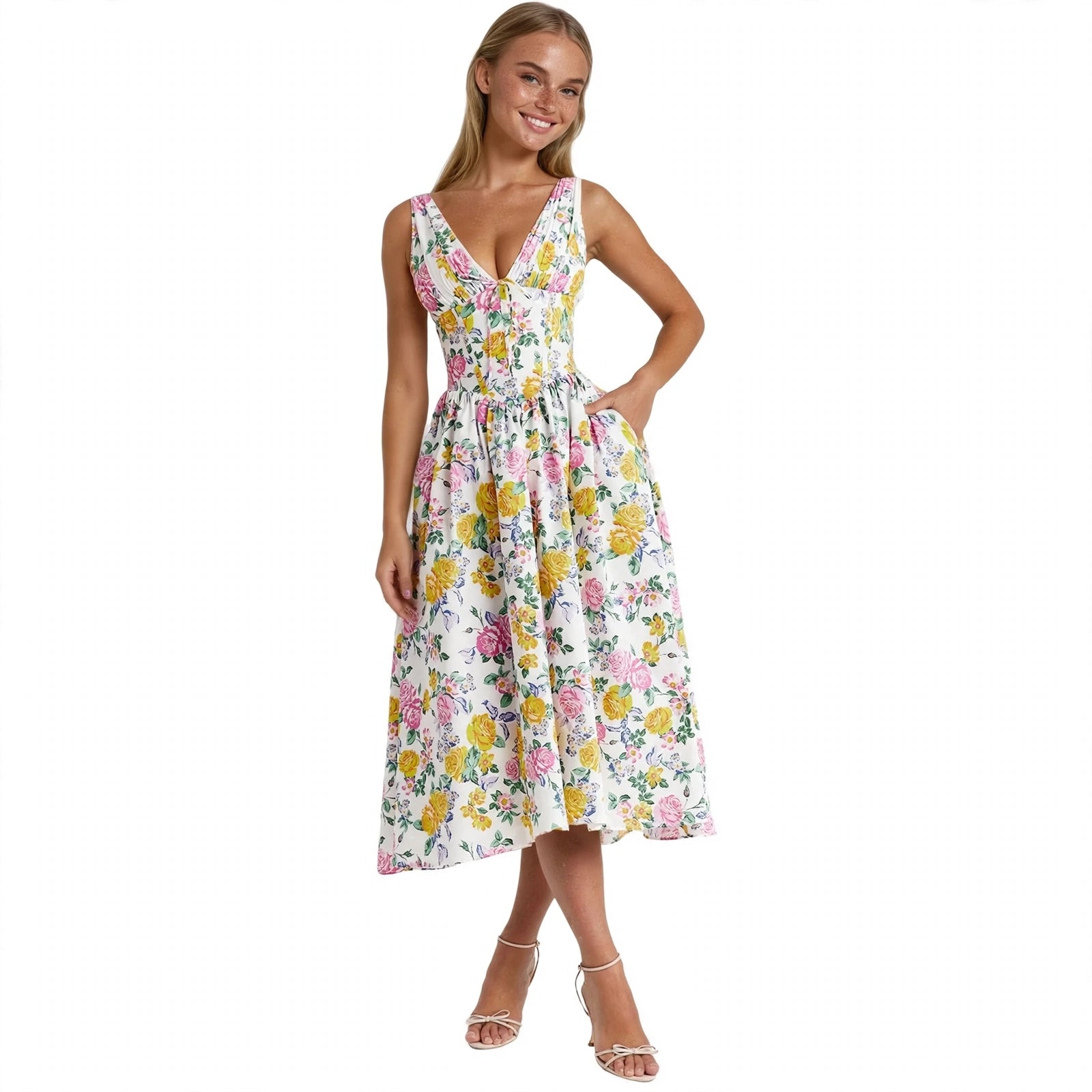 Matilda Renshaw | Floral V-Neck Summer Dress For Women