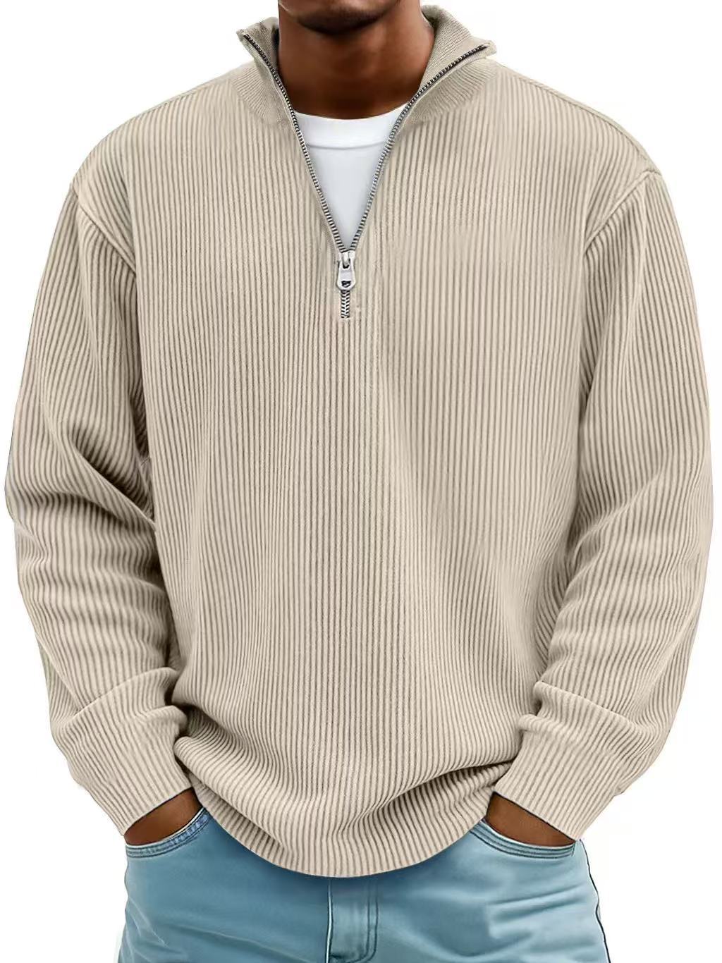 Liam Robertson | Ribbed Corduroy Quarter-Zip Sweatshirt For Men