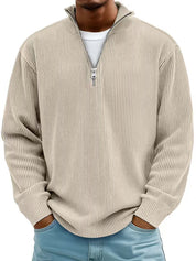 Liam Robertson | Ribbed Corduroy Quarter-Zip Sweatshirt For Men