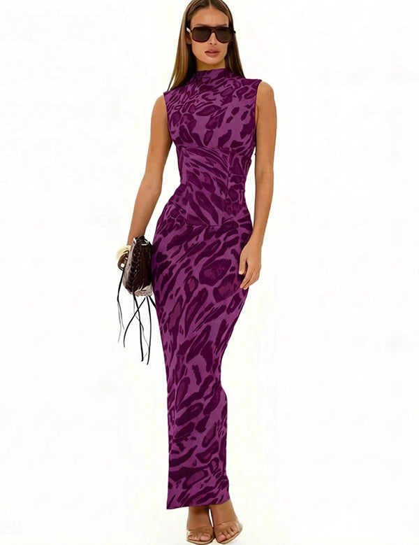 Tara Hughes | Leopard Print Bodycon Maxi Dress For Women