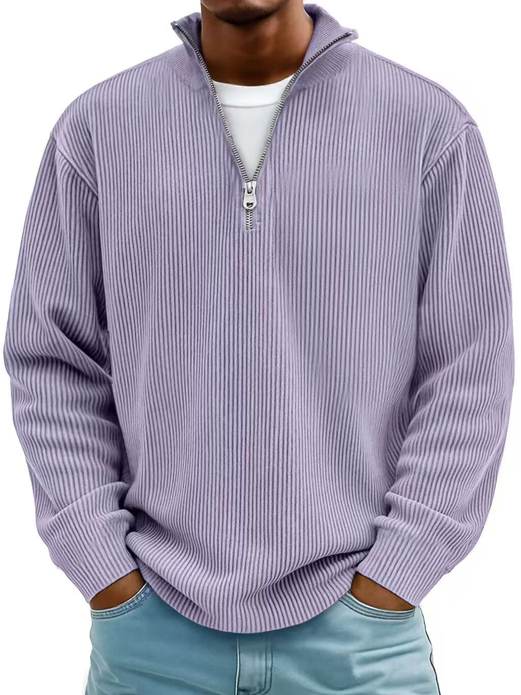 Liam Robertson | Ribbed Corduroy Quarter-Zip Sweatshirt For Men