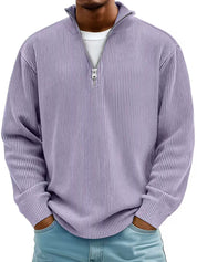 Liam Robertson | Ribbed Corduroy Quarter-Zip Sweatshirt For Men