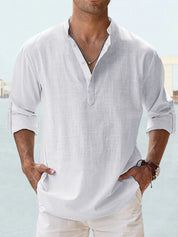 Paolo Everhurst | Stand Collar Roll Sleeve Shirt For Men