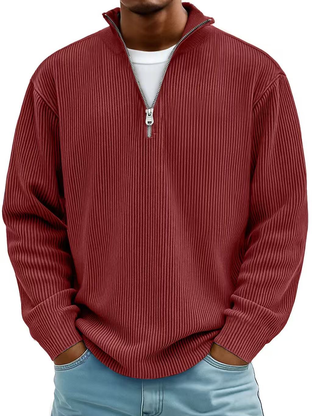 Liam Robertson | Ribbed Corduroy Quarter-Zip Sweatshirt For Men