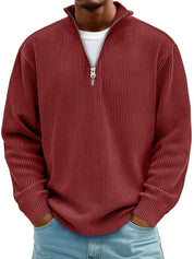 Liam Robertson | Ribbed Corduroy Quarter-Zip Sweatshirt For Men