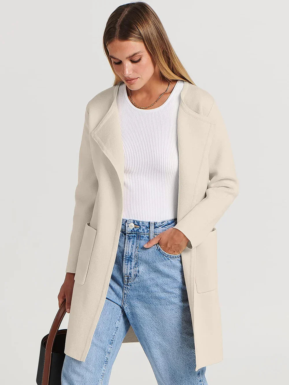 Camille Laurent | Elegant Longline Coat For Women