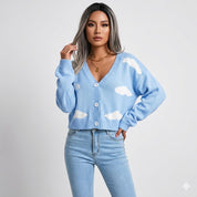 Luca Bellini | Cropped Cloud Knit Cardigan For Women
