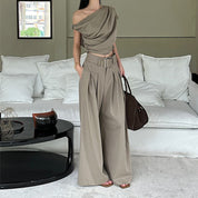 Serafina Goldwell | One Shoulder Top & Trouser Set For Women