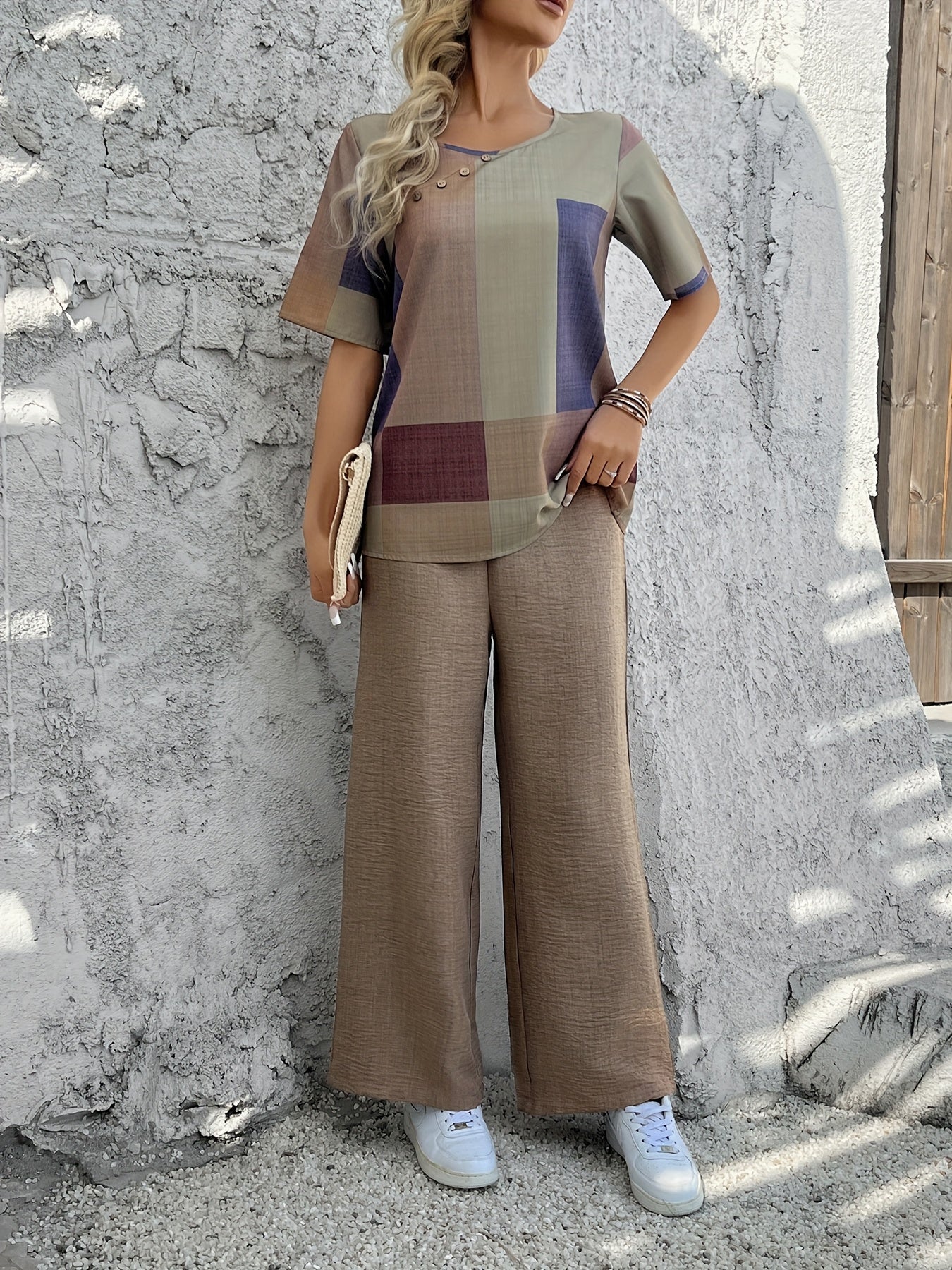 Piper Fenwick | Patchwork Colour Block Two-Piece Set For Women