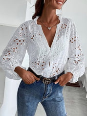 Imogen Ashworth | Broderie Anglaise Long-Sleeve Blouse For Women