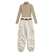 Niamh Sutherland | High Neck Cargo Two-Piece Set For Women