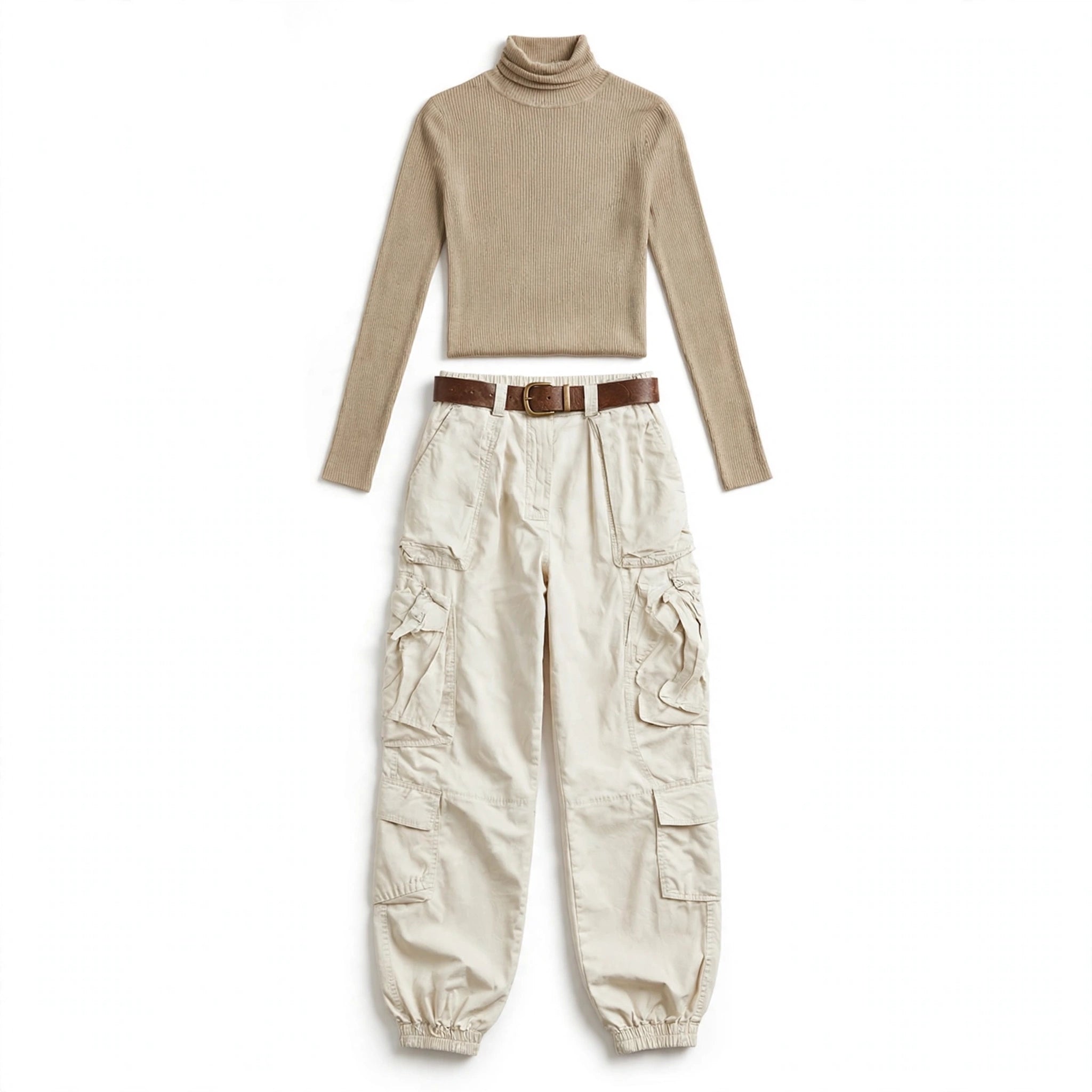 Niamh Sutherland | High Neck Cargo Two-Piece Set For Women