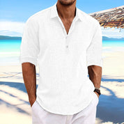 Giacomo Braybridge | Long Sleeve Half-Button Polo For Men