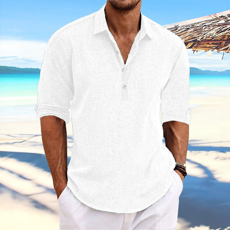Giacomo Braybridge | Long Sleeve Half-Button Polo For Men