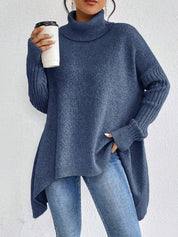Phoebe Martin | Oversized Turtleneck Knit Sweater For Women