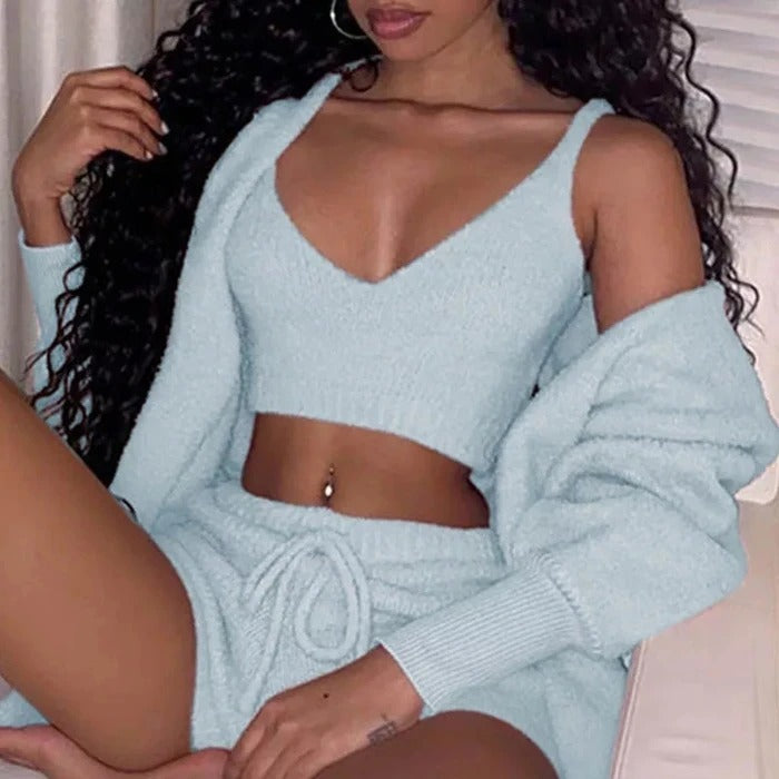 Zita Brayham | Fluffy 3-Piece Lounge Set For Women
