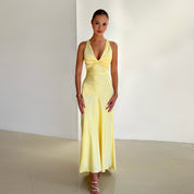 Mafalda Hunbrook | Silky Cross-Back Maxi Dress For Women