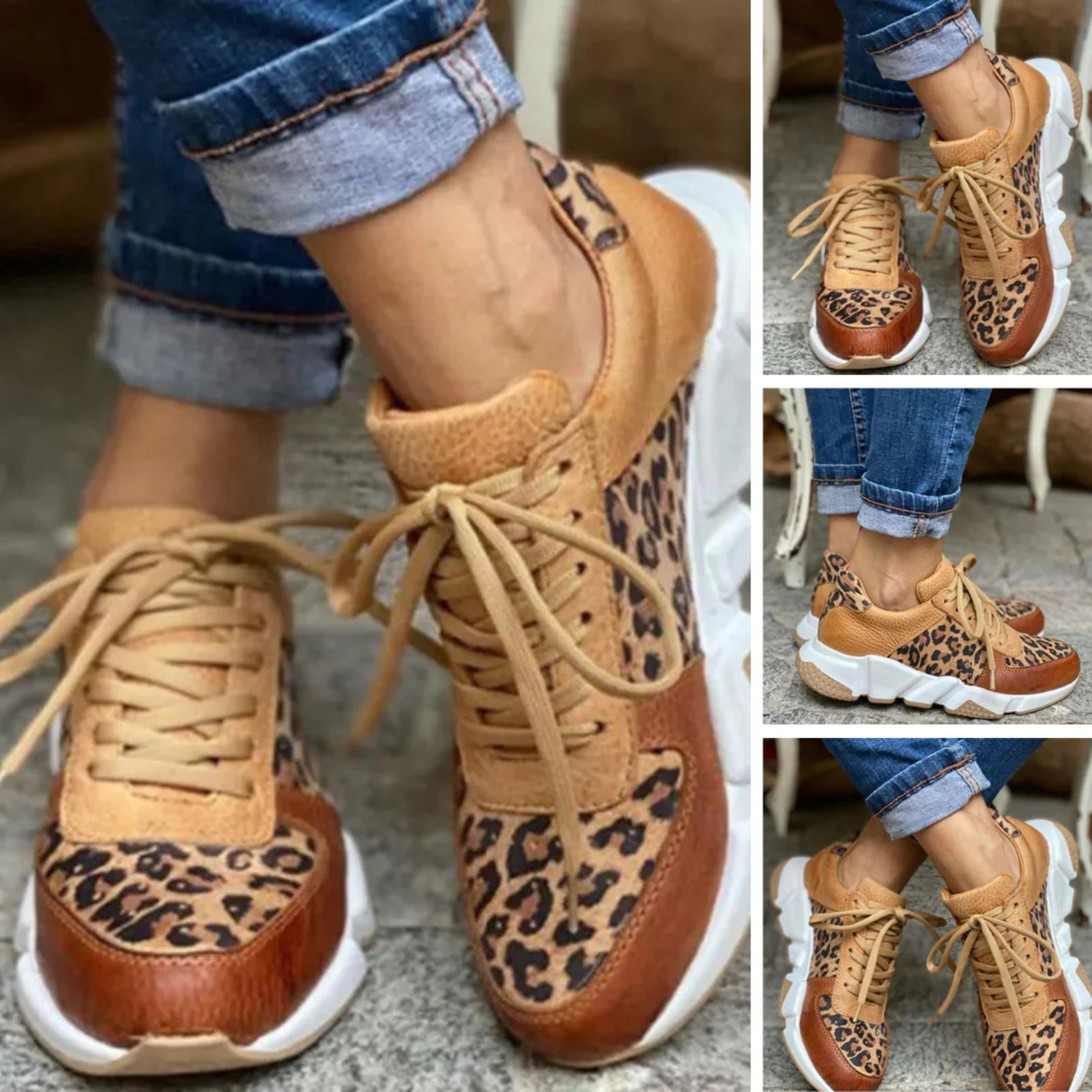 Ava Martin | Leopard Print Fashion Sneakers For Women