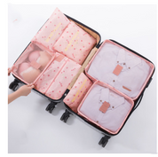 6-Piece Waterproof Packing Cubes Set - Cherry Pink