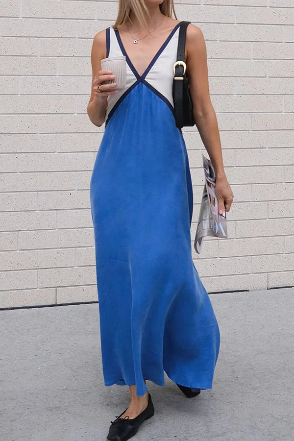 Rosalind Hawke | Maxi Dress With Colorblock V-Neck For Women