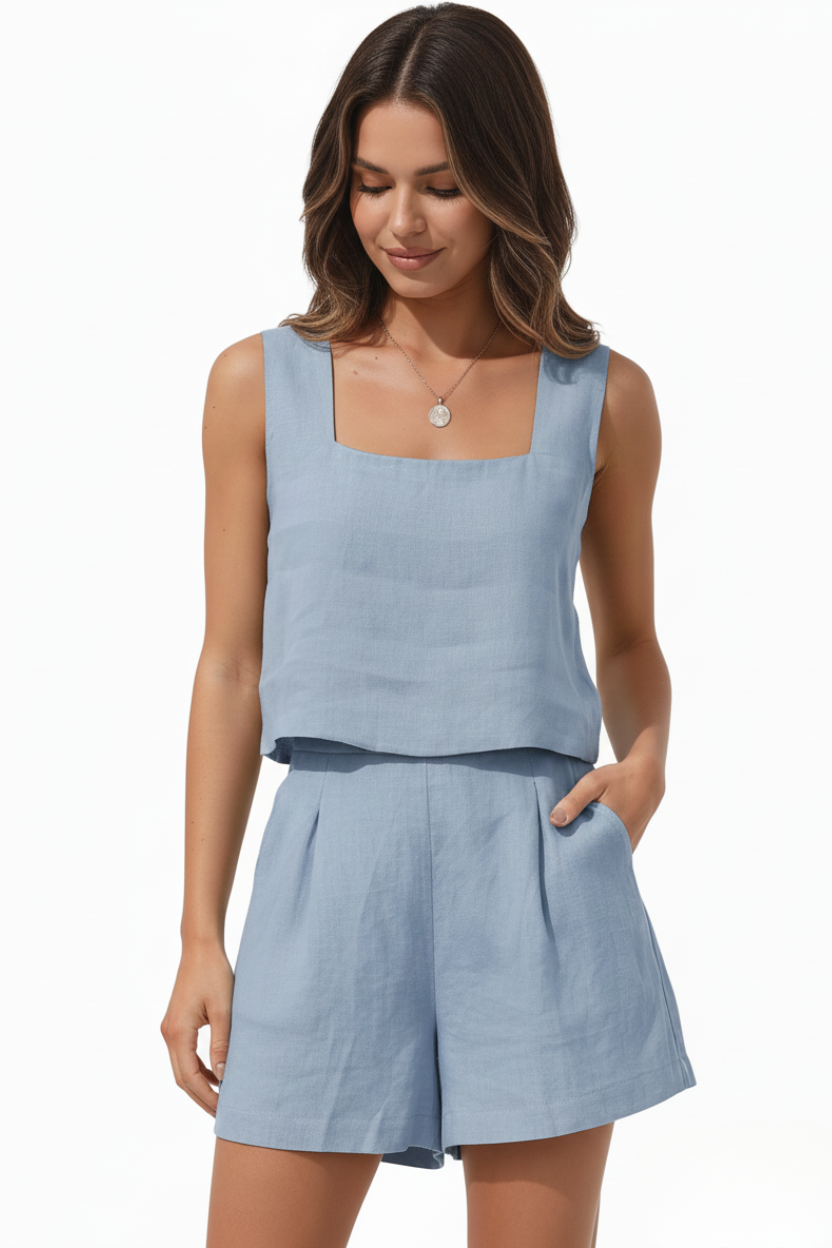 Sabrina Moreau | Linen Two Piece Set For Women