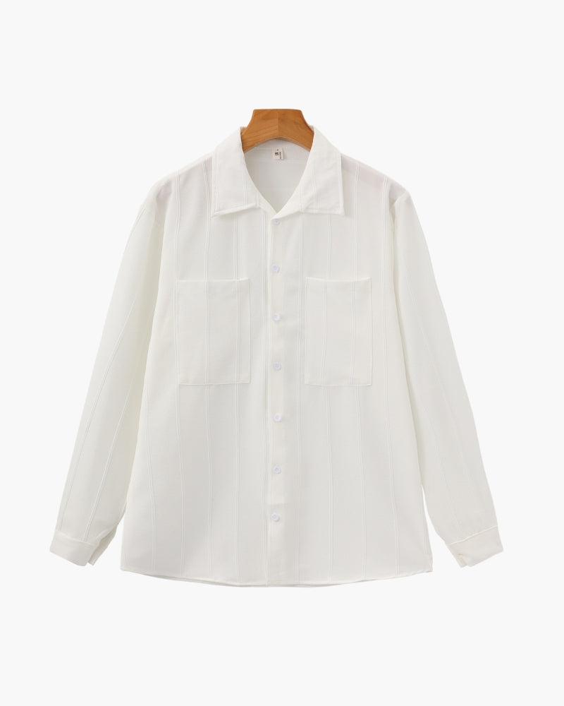 Alessandro Ricci | Ribbed Silk-Feel Shirt with Modern Elegance For Men